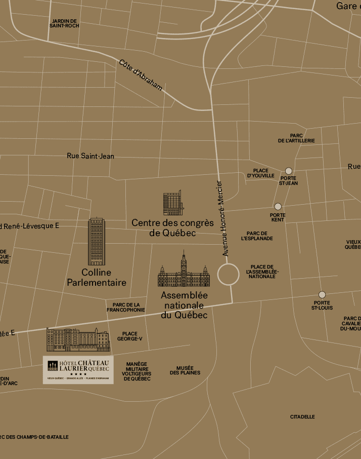 Carte Hôtel Château Laurier Québec