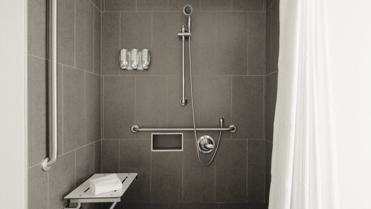 Salle de bain de la chambre La Contemporaine à l’Hôtel Château Laurier Québec